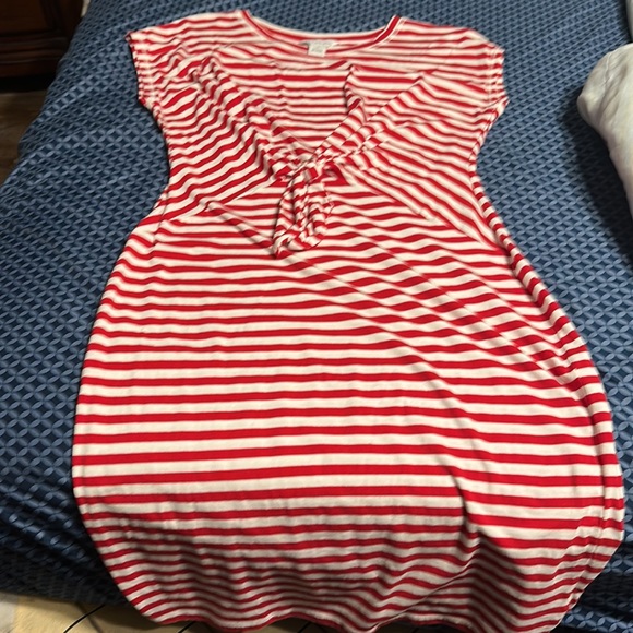 Liz Claiborne red and white striped dress - Picture 2 of 3